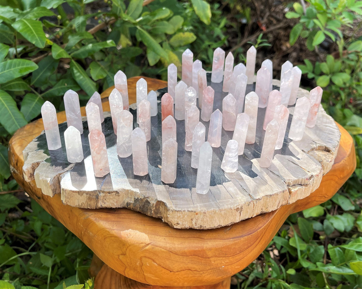 Polished Rose Quartz Towers