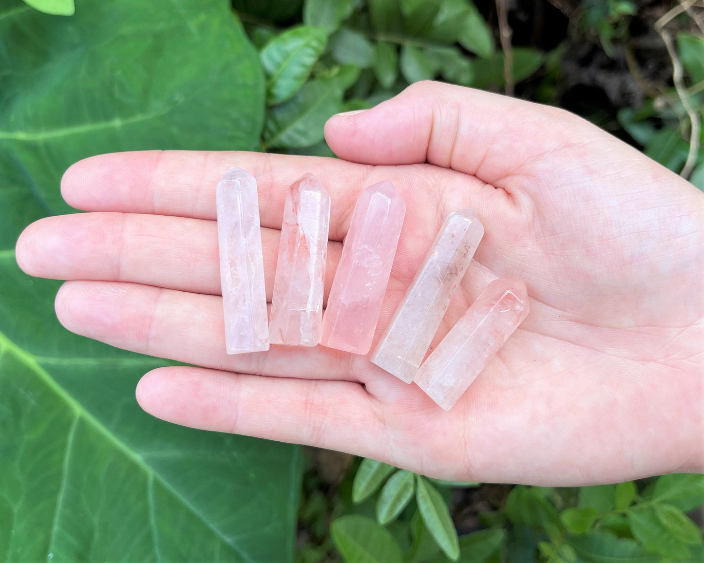 Polished Rose Quartz Towers