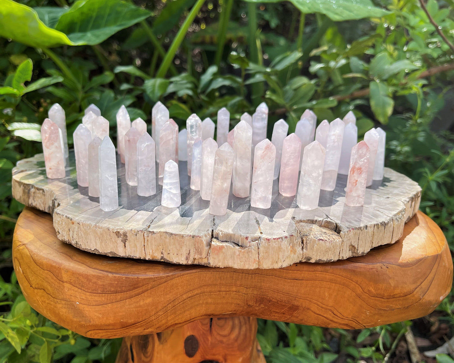 Polished Rose Quartz Towers