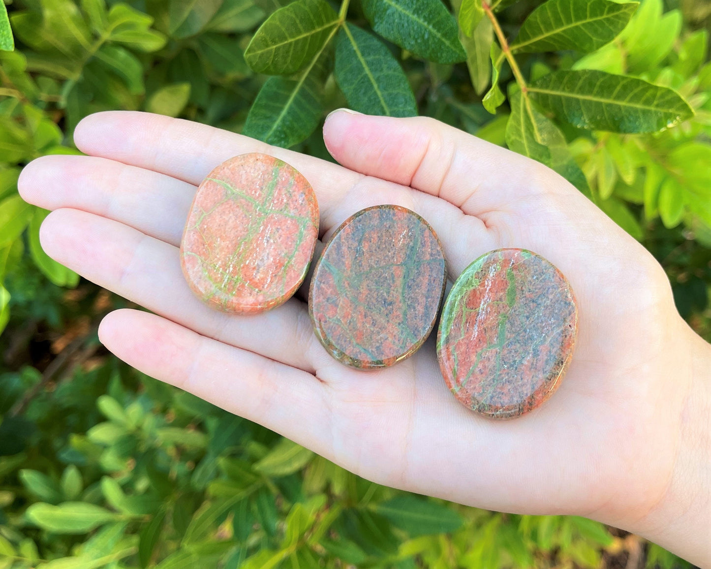 Polished Unakite Pocket Stone