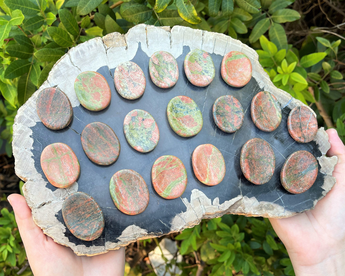 Polished Unakite Pocket Stone