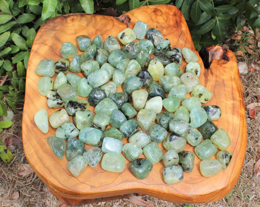 Prehnite With Epidote Tumbled Stones