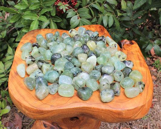 Prehnite With Epidote Tumbled Stones