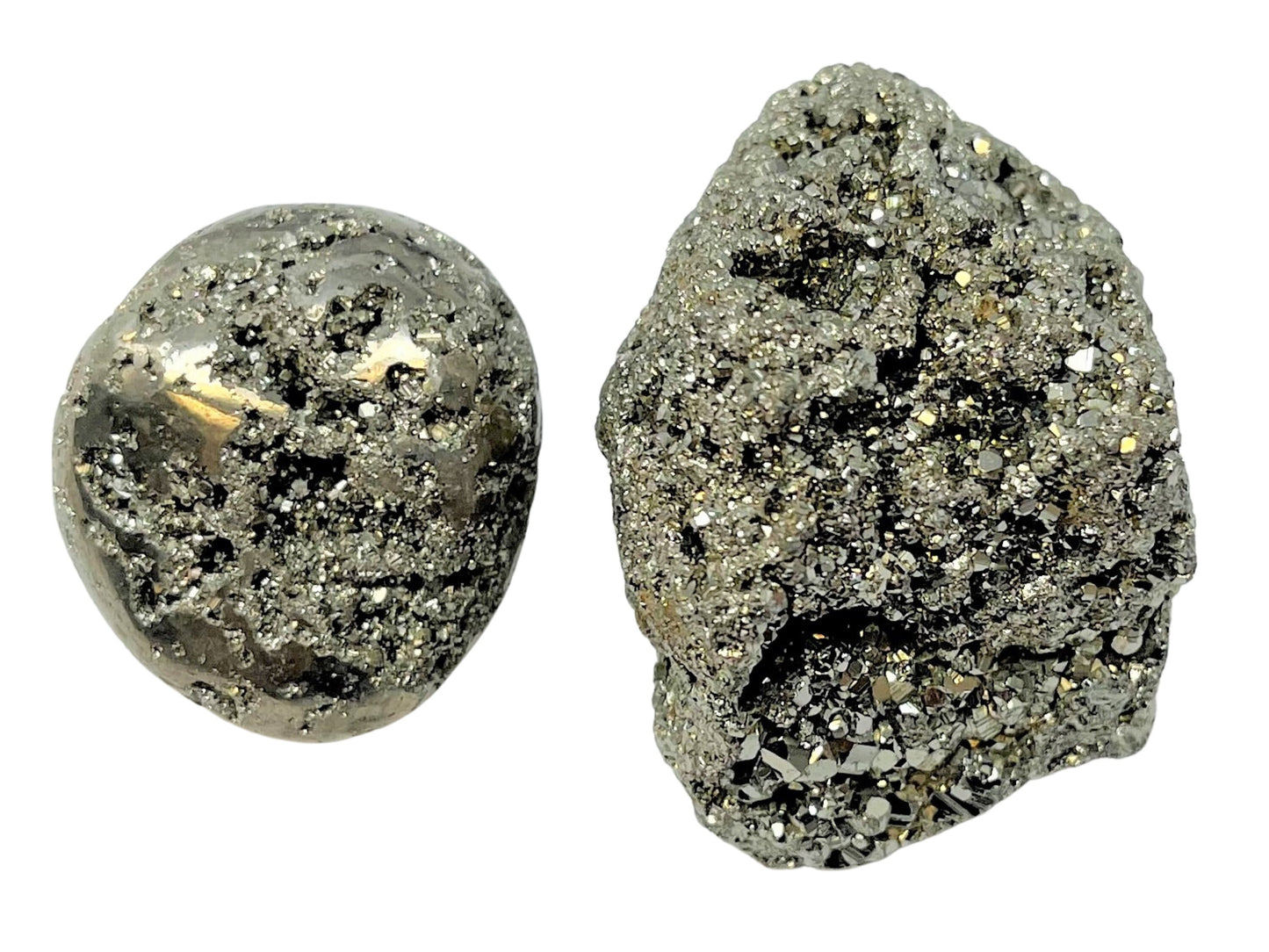 Pyrite Rough Natural And Tumbled Stones Set