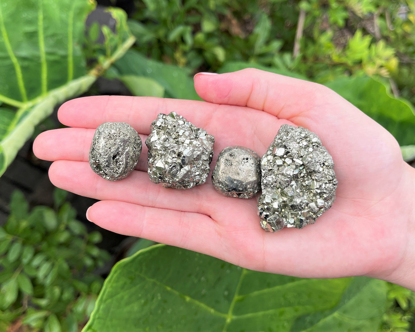 Pyrite Rough Natural And Tumbled Stones Set