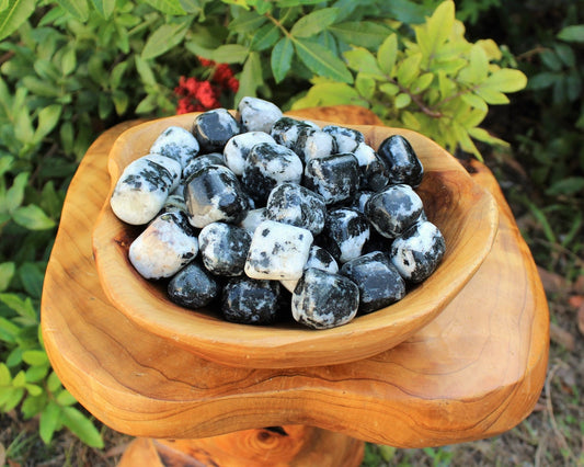 Quartz With Tourmaline Tumbled Stones