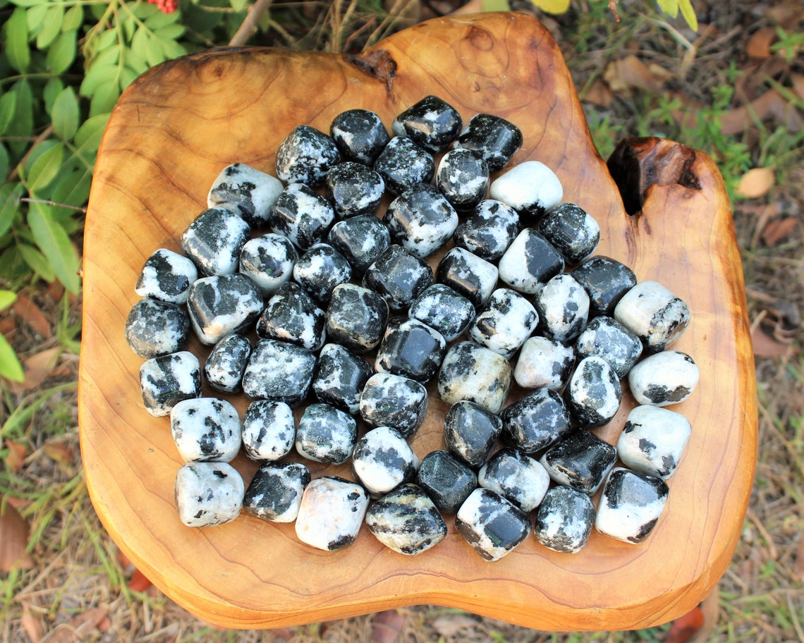 Quartz With Tourmaline Tumbled Stones