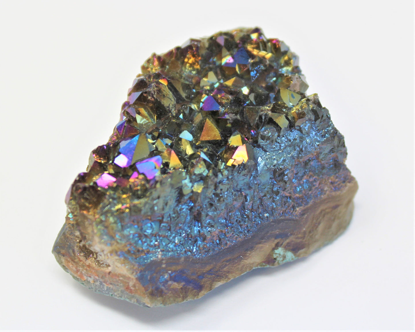 Rainbow Aura Amethyst Cluster Crystal