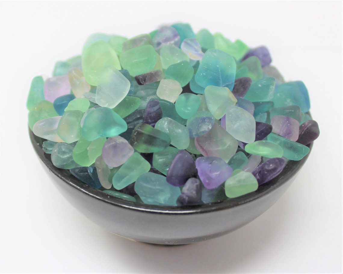 Rainbow Fluorite Semi Tumbled Gemstone Mini Chips