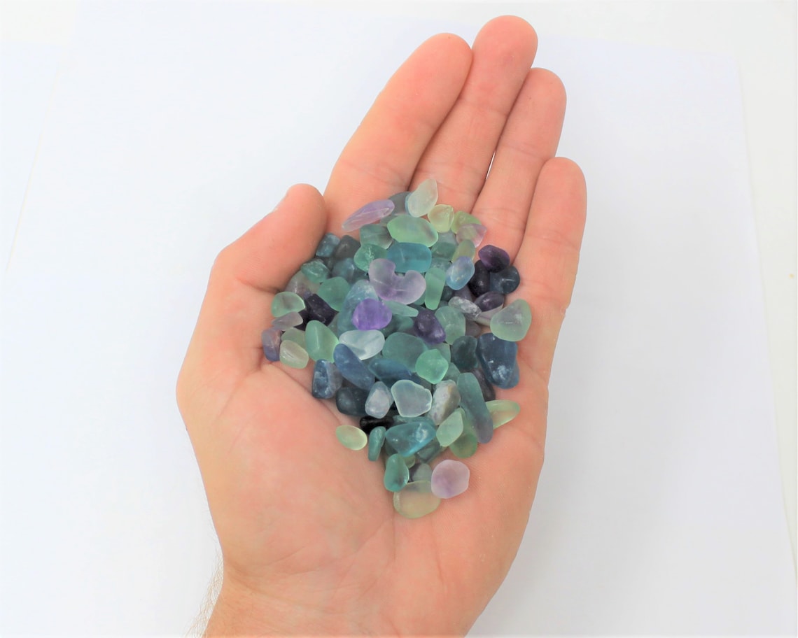 Rainbow Fluorite Semi Tumbled Gemstone Mini Chips