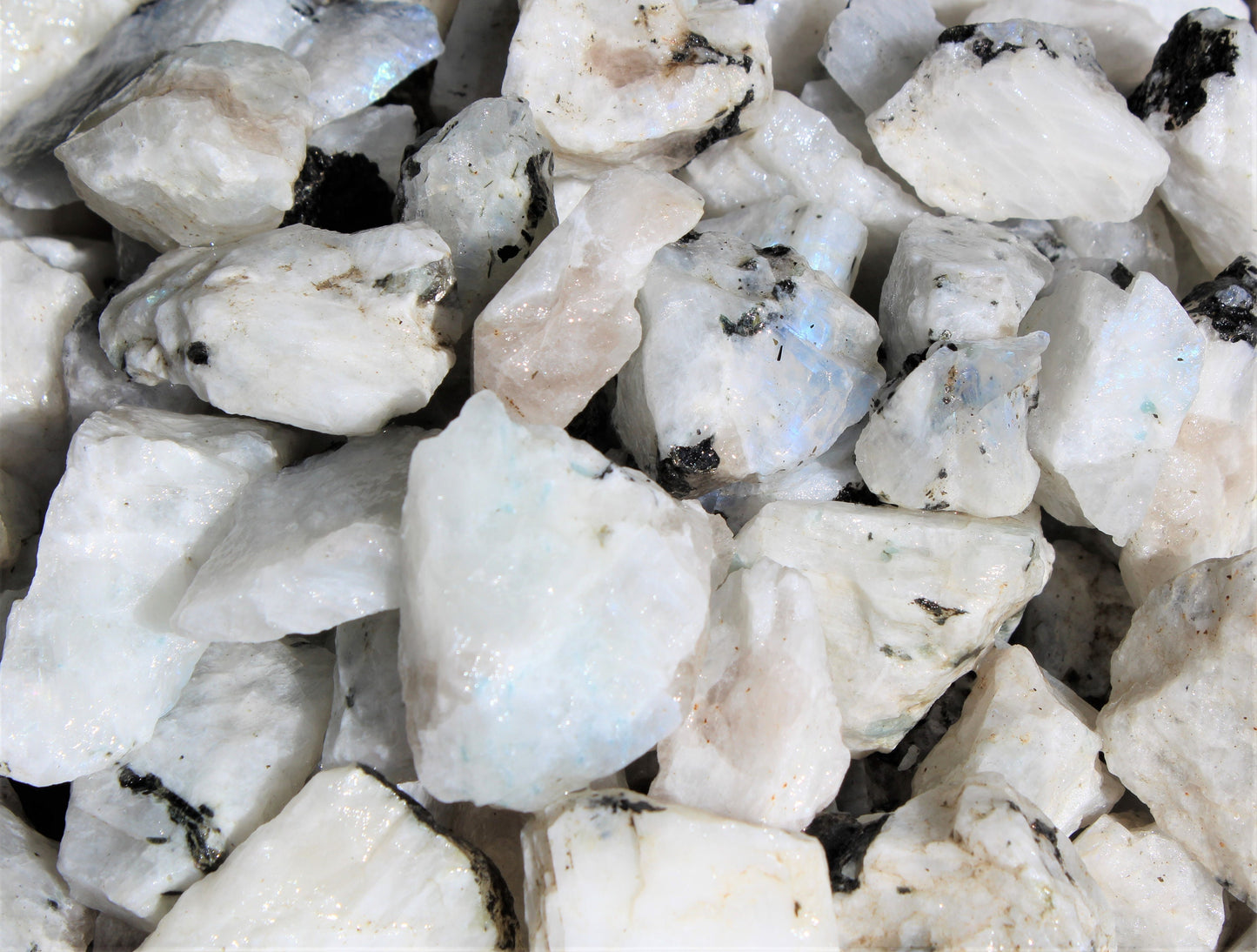 Rainbow Moonstone Natural Rough Gemstone Crystals