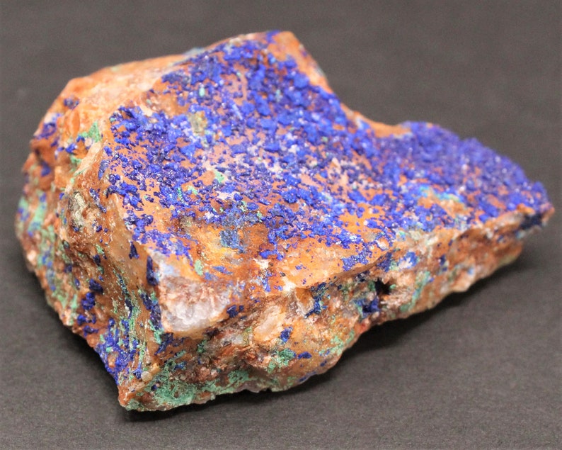 Raw Azurite Crystal Stone On Quartz