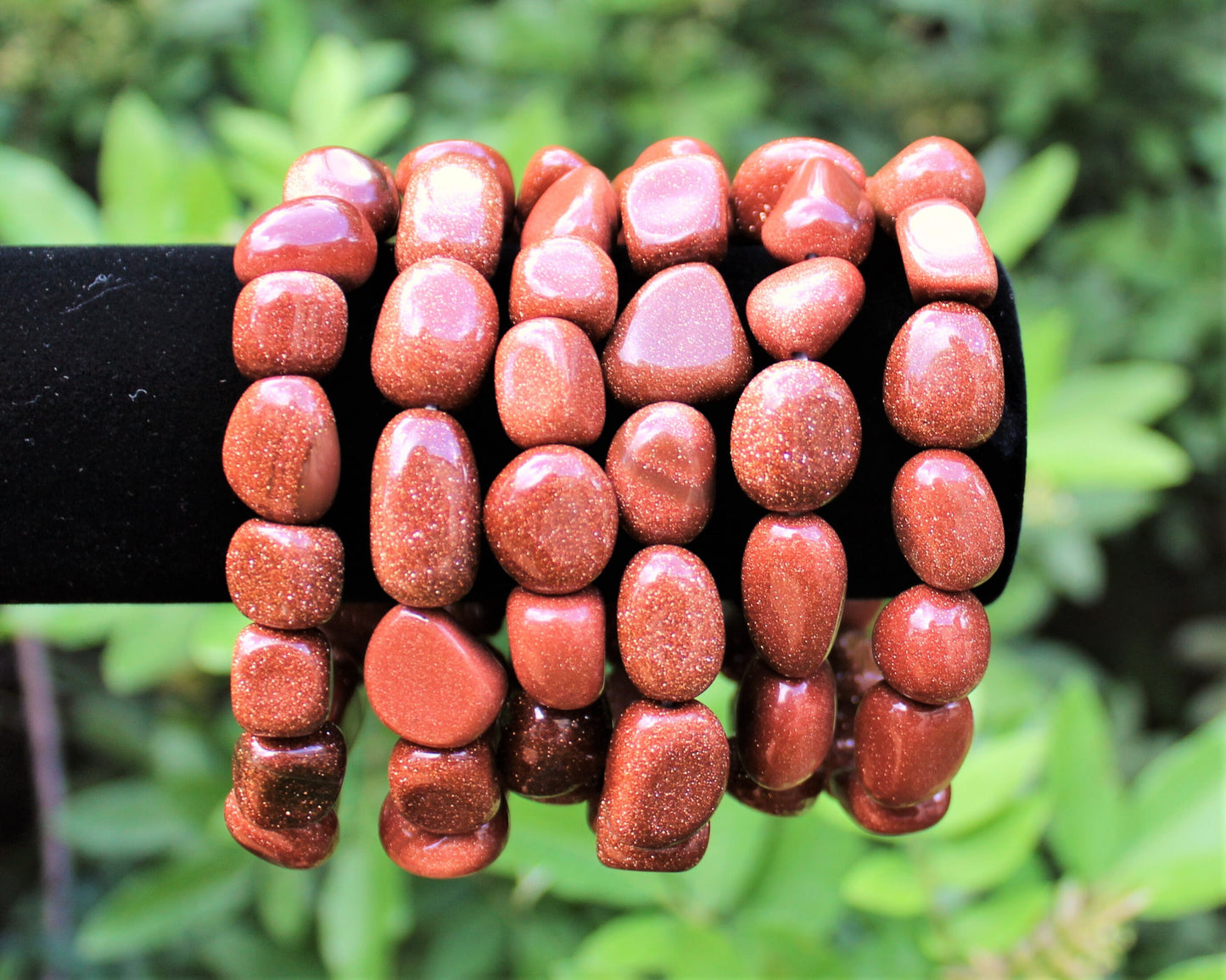 Goldstone Tumbled Gemstone Bracelet stones