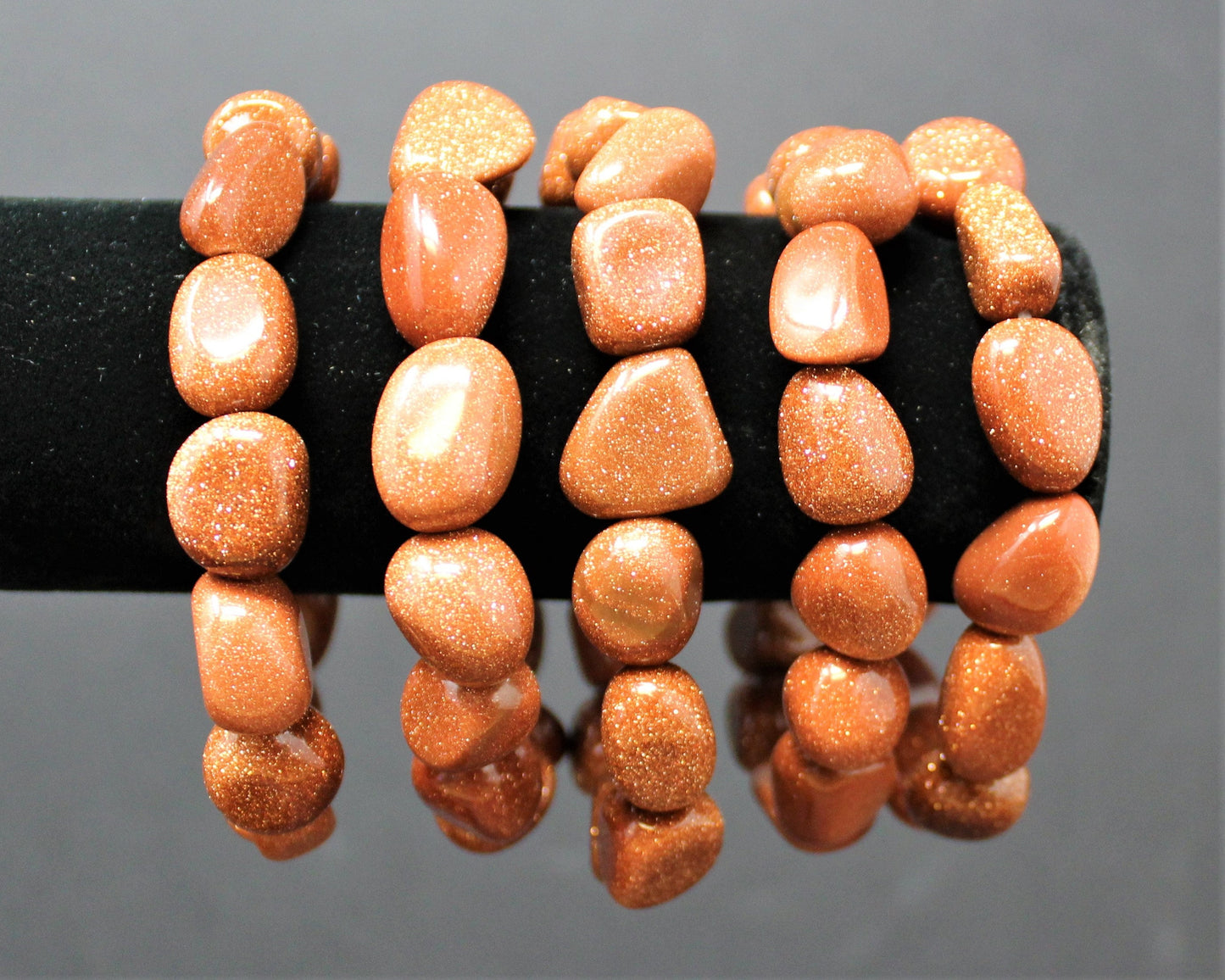 Goldstone Tumbled Gemstone Bracelet stones