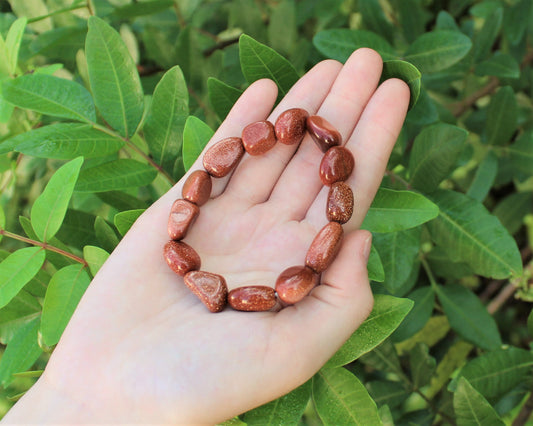 Goldstone Tumbled Gemstone Bracelet stones