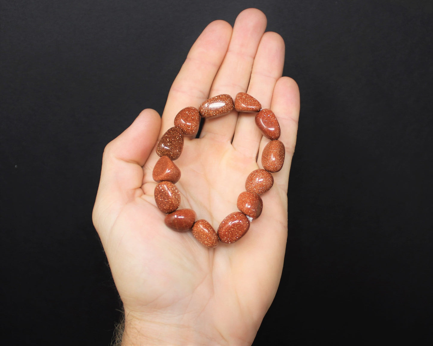 Goldstone Tumbled Gemstone Bracelet stones