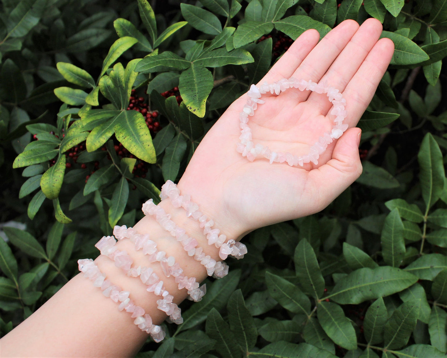 Rose Quartz Chip Bracelet