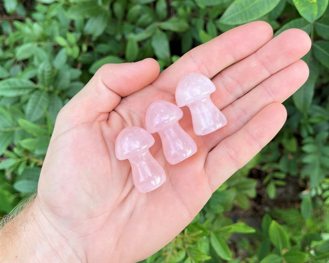 Rose Quartz Crystal Mushrooms