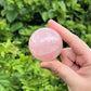 Rose Quartz Crystal Sphere With Display Stand