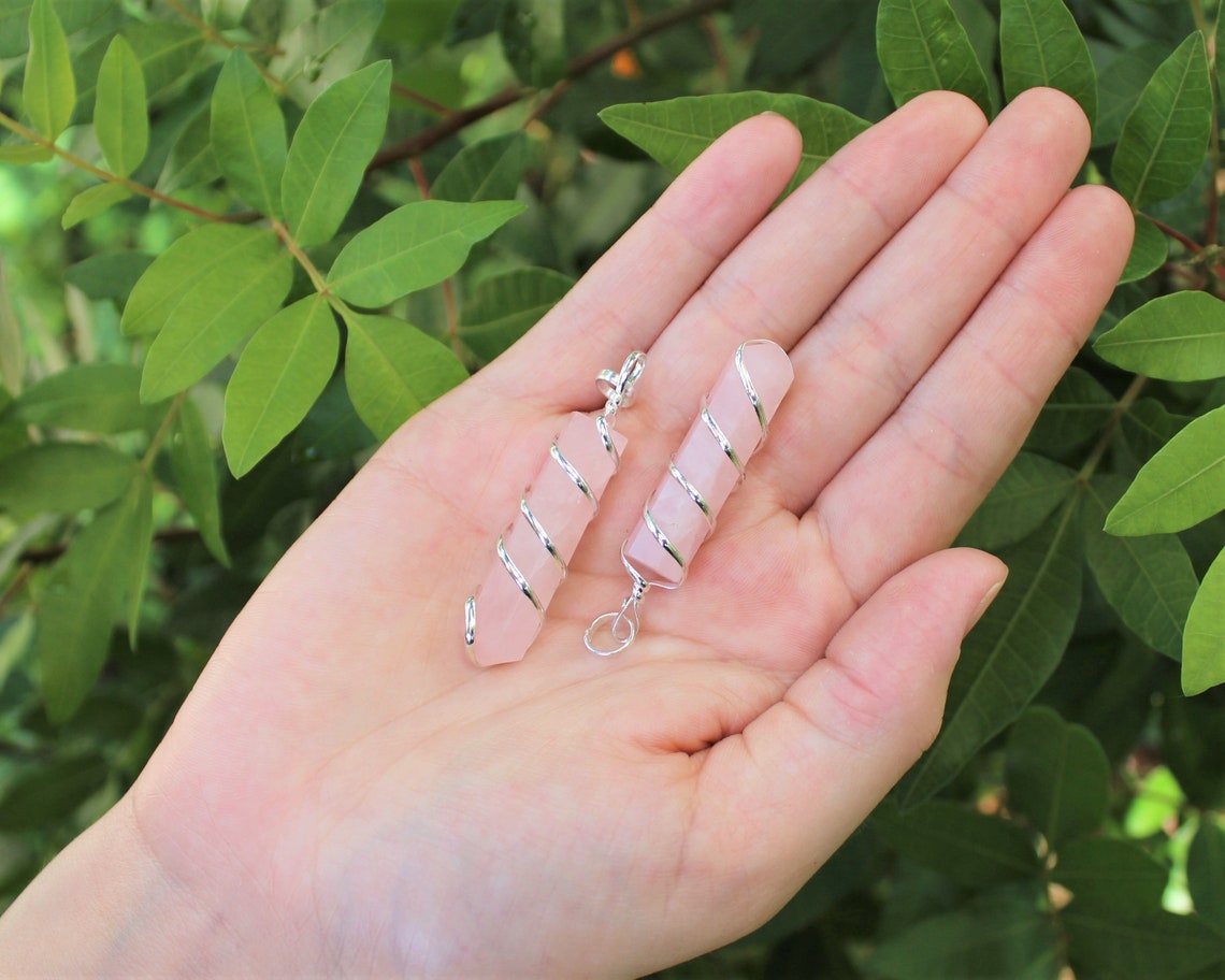 Spiral Wire Rose Quartz