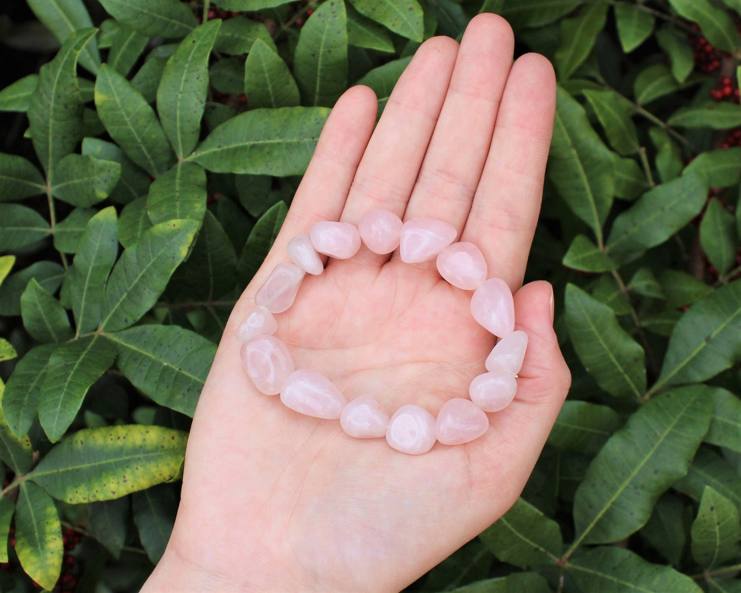 Rose Quartz Tumbled Gemstone Bracelet