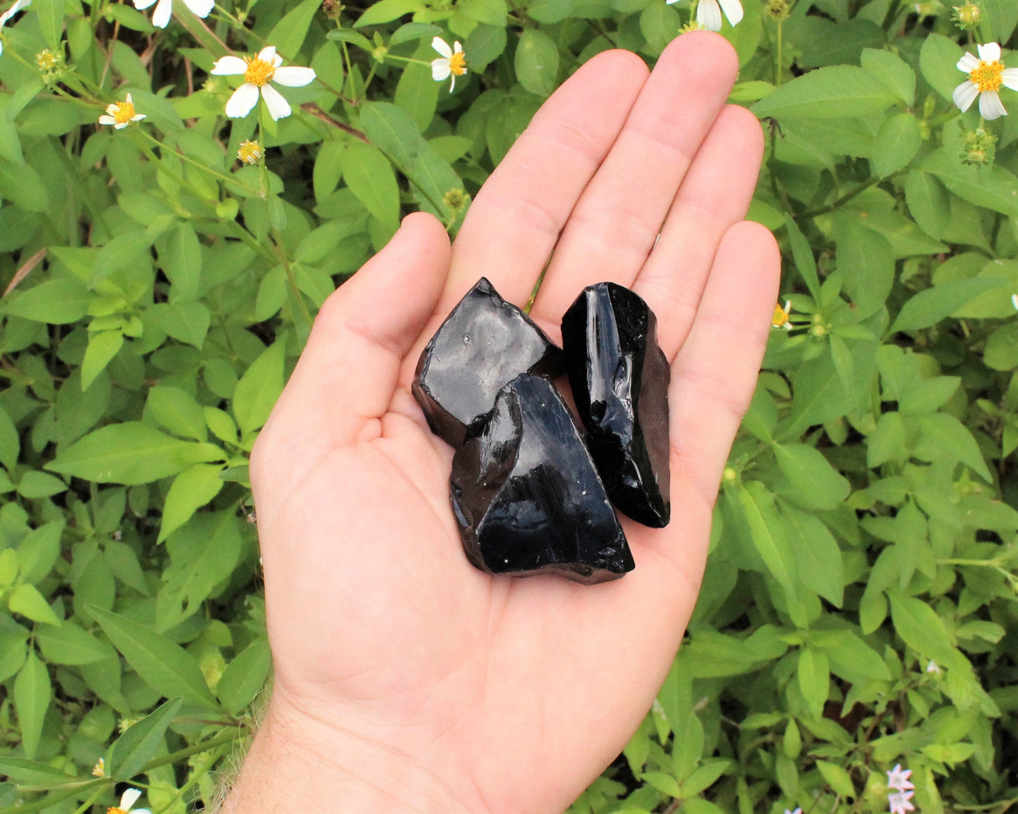 Dark Rough Obsidian Natural Stones