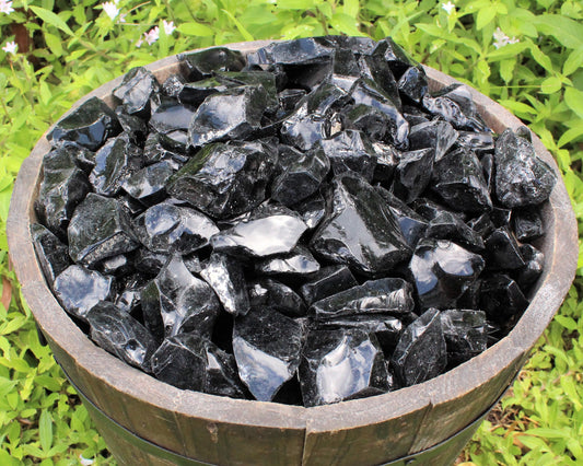 Dark Rough Obsidian Natural Stones