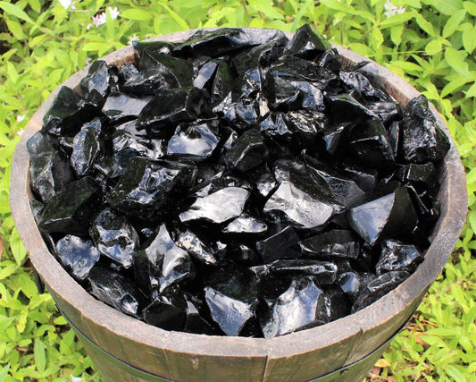 Rough Dark Obsidian Natural Stones