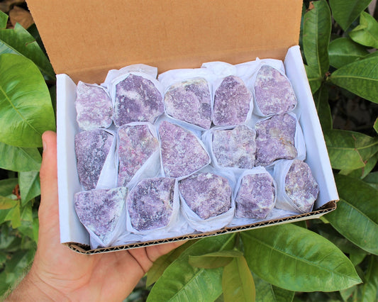 Rough Lepidolite Specimen Box