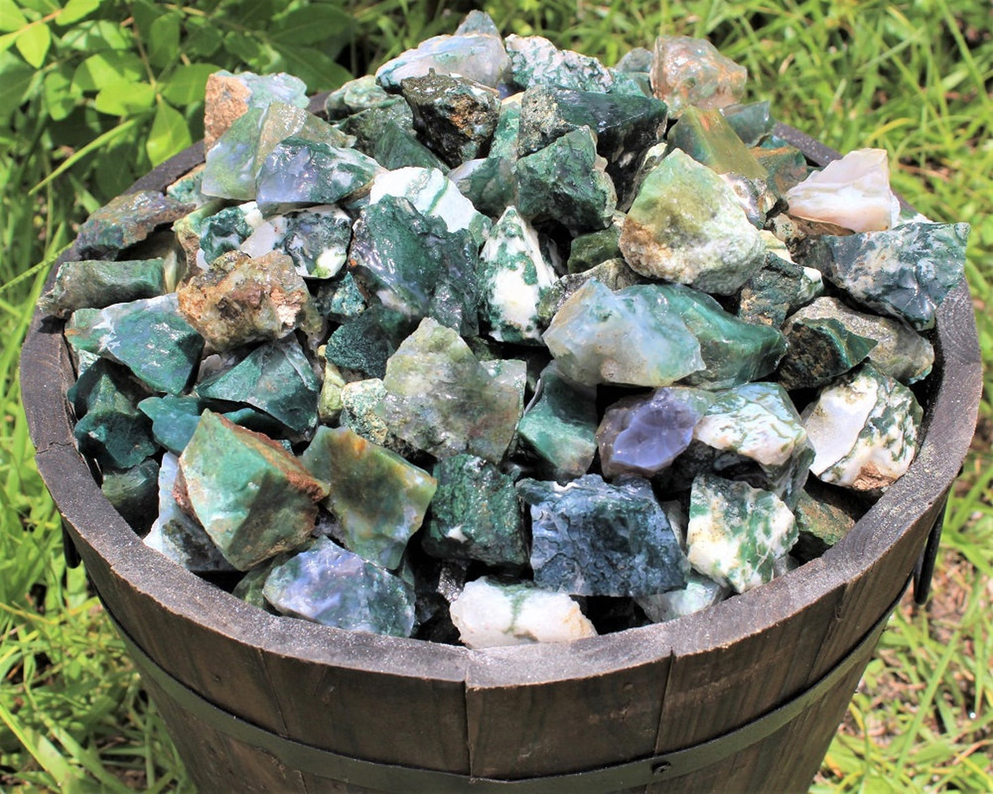 Rough Moss Agate Natural Stones