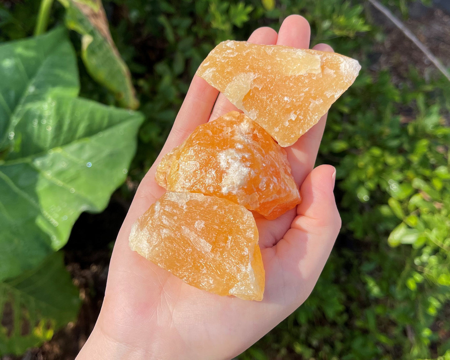 Rough Orange Calcite Natural Stones