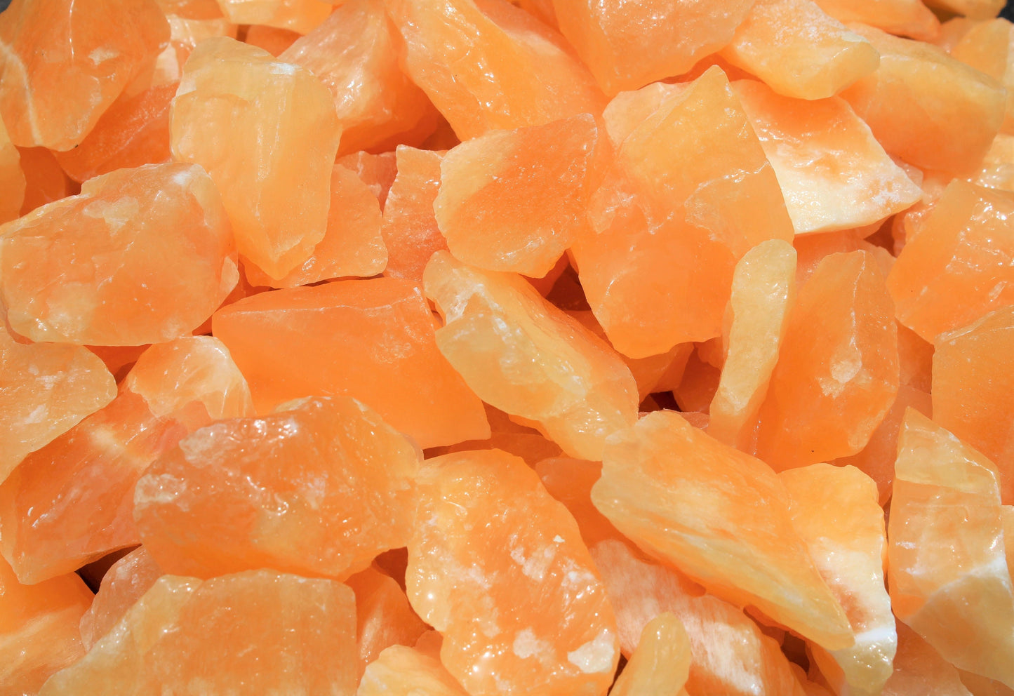 Rough Orange Calcite Natural Stones
