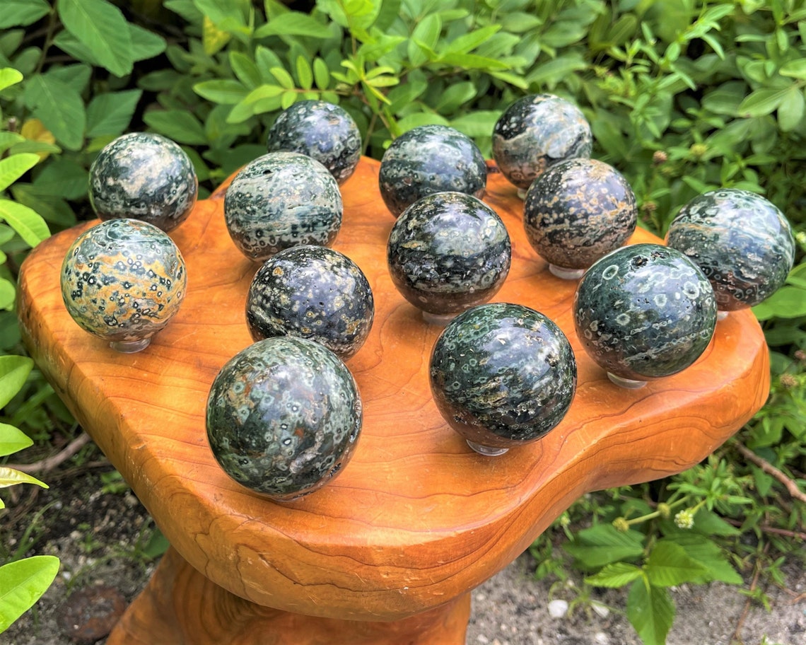 Sea Jasper Crystal Sphere With Stand