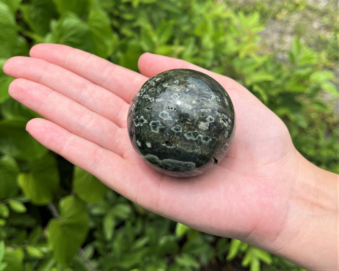 Sea Jasper Crystal Sphere With Stand