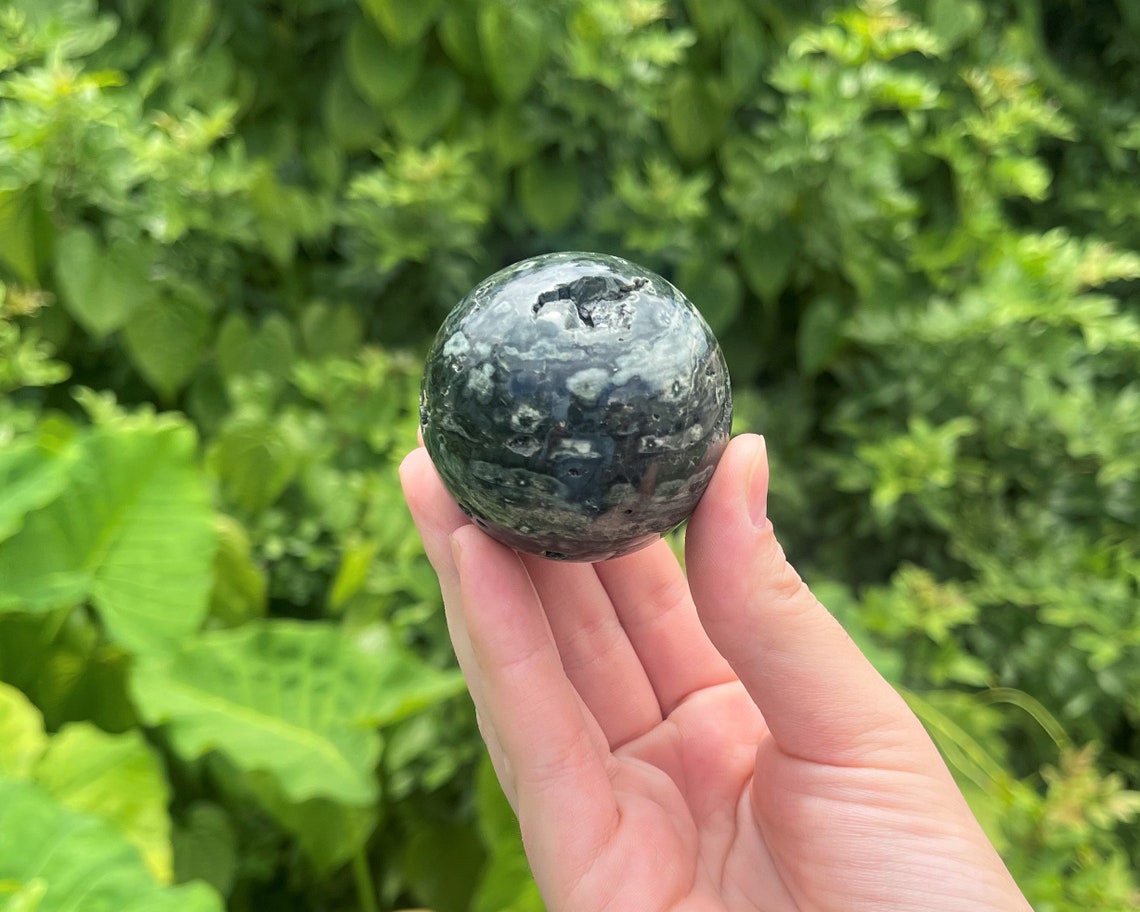 Sea Jasper Crystal Sphere With Stand