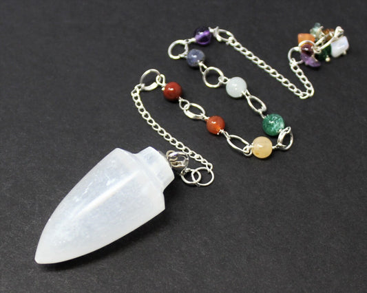 Selenite Pendulum And Seven Chakra Chain