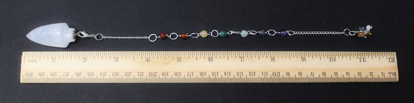 Selenite Pendulum And Seven Chakra Chain