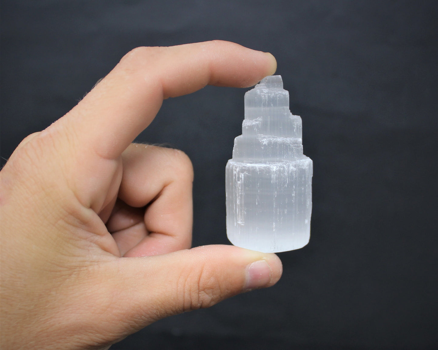 Selenite Tower And Extra Grade Black Tourmaline Log Crystal Kit