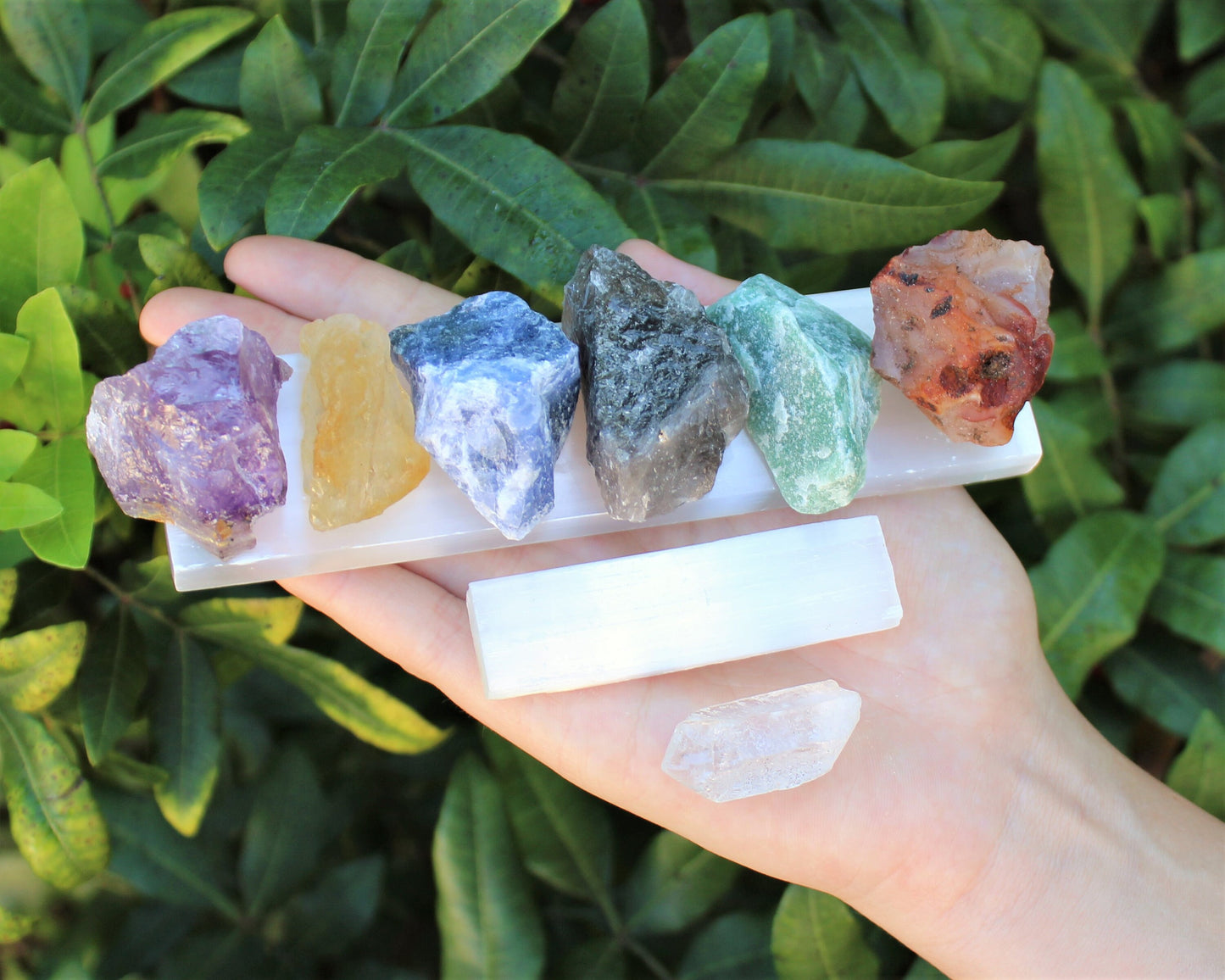 Set Of 7 Rough Crystal Medium Chakra Set