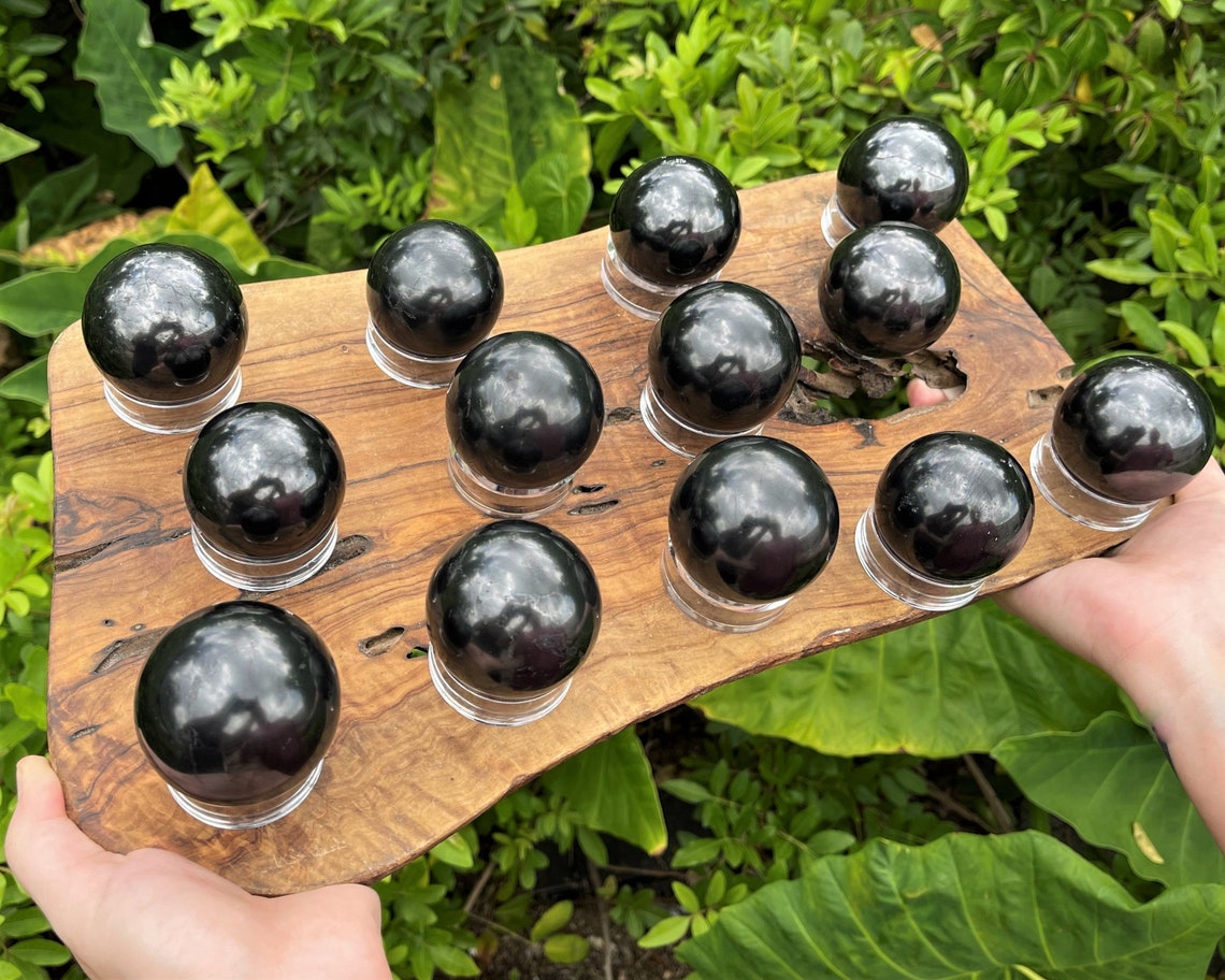 Shungite Crystal Sphere With Stand