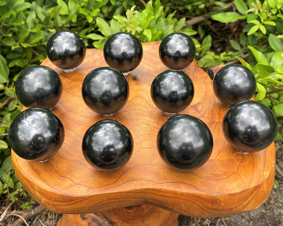 Shungite Crystal Sphere With Stand
