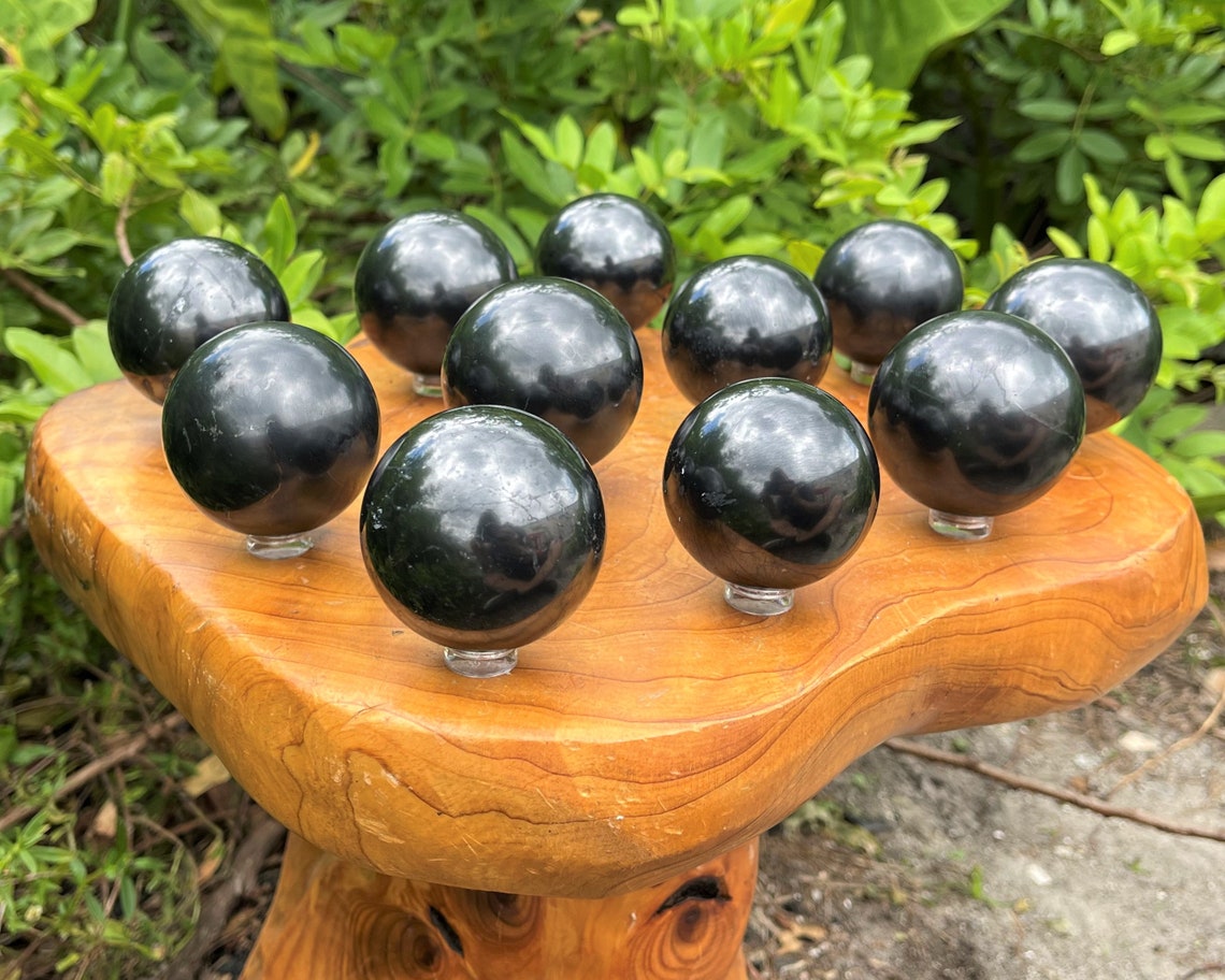 Shungite Crystal Sphere With Stand