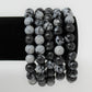 Snowflake Obsidian Bead Bracelet