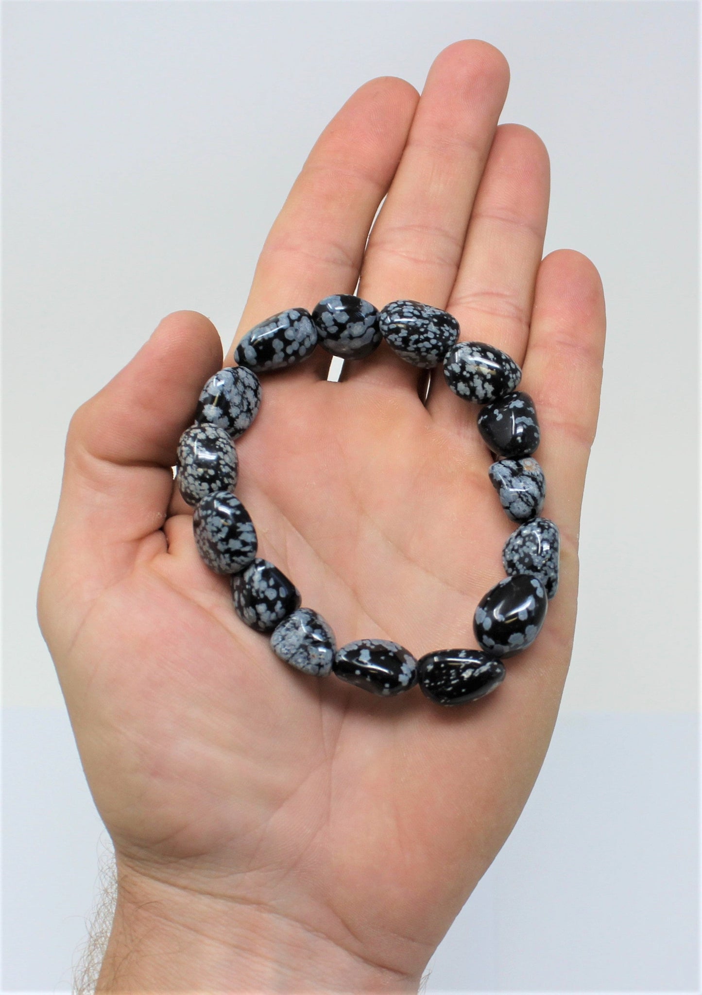 Snowflake Obsidian Tumbled Gemstone Bracelet