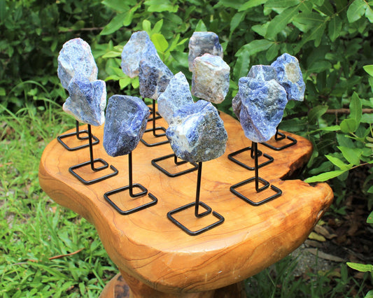 Sodalite Metal Stand And Rough Sodalite Mini Pin