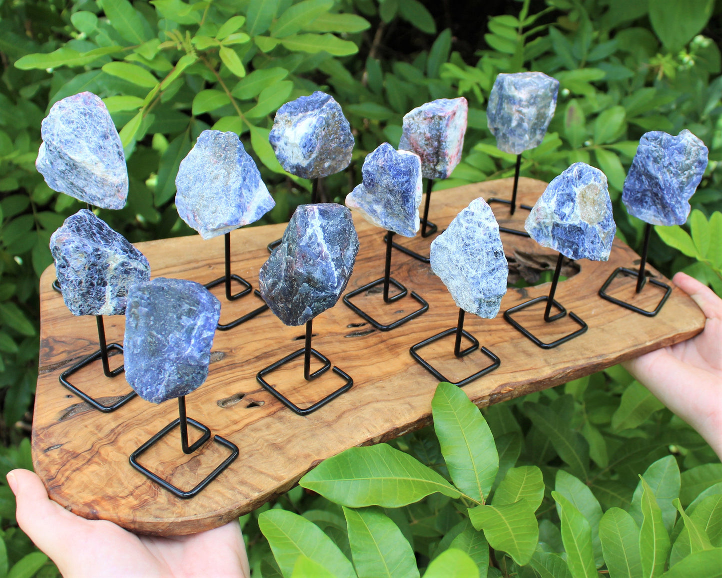 Sodalite Metal Stand And Rough Sodalite Mini Pin