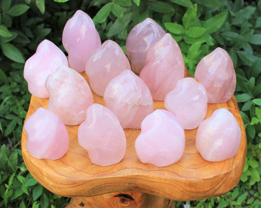 Standing Polished Rose Quartz Flame