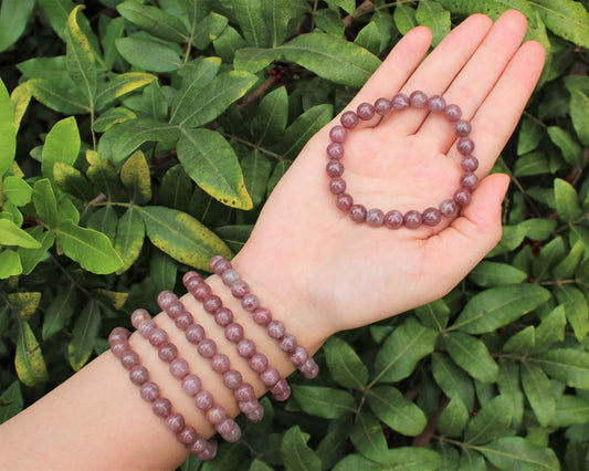 Strawberry Quartz Bead Bracelet