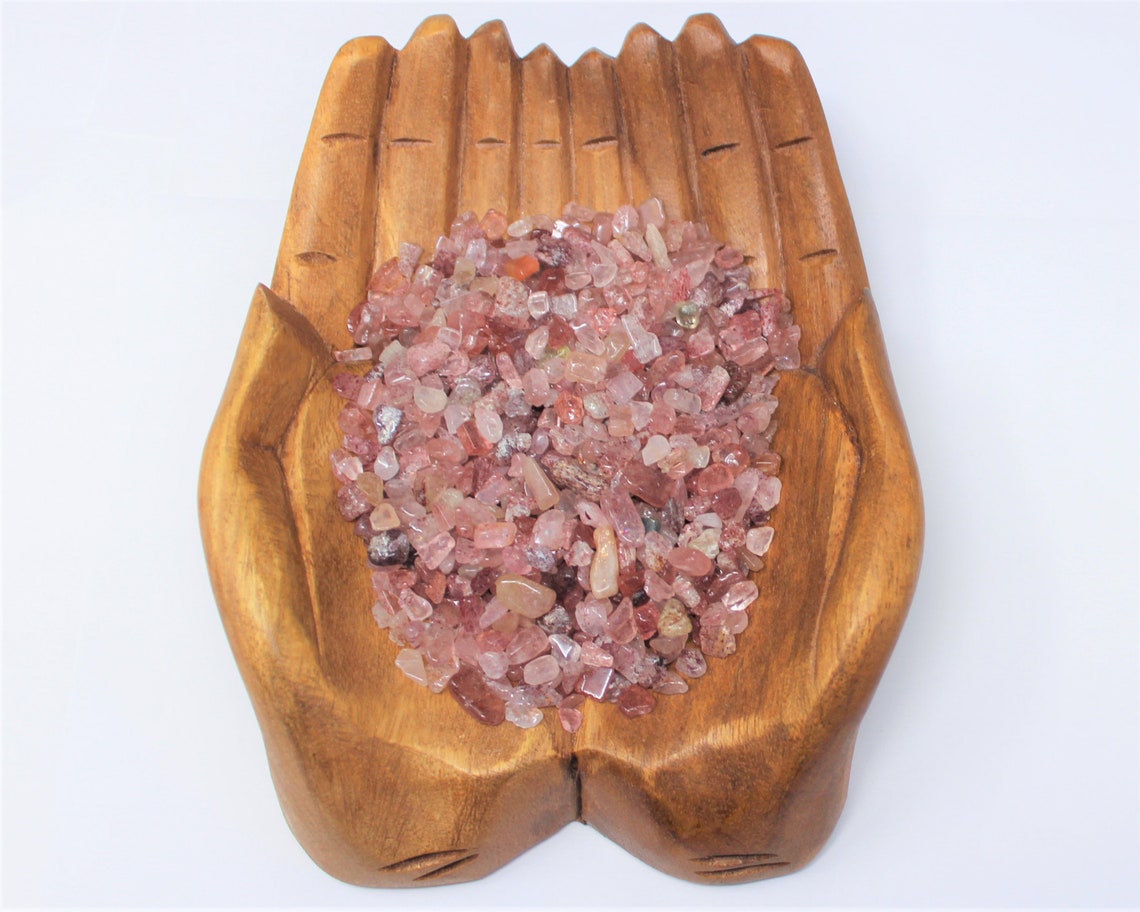 Strawberry Quartz Semi Tumbled Gemstone Mini Chips