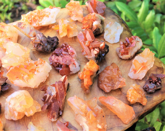 Tangerine Quartz Crystal Clusters